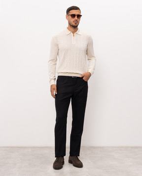 Stefano Ricci Ivory cashmere and silk polo K808110P30F26375