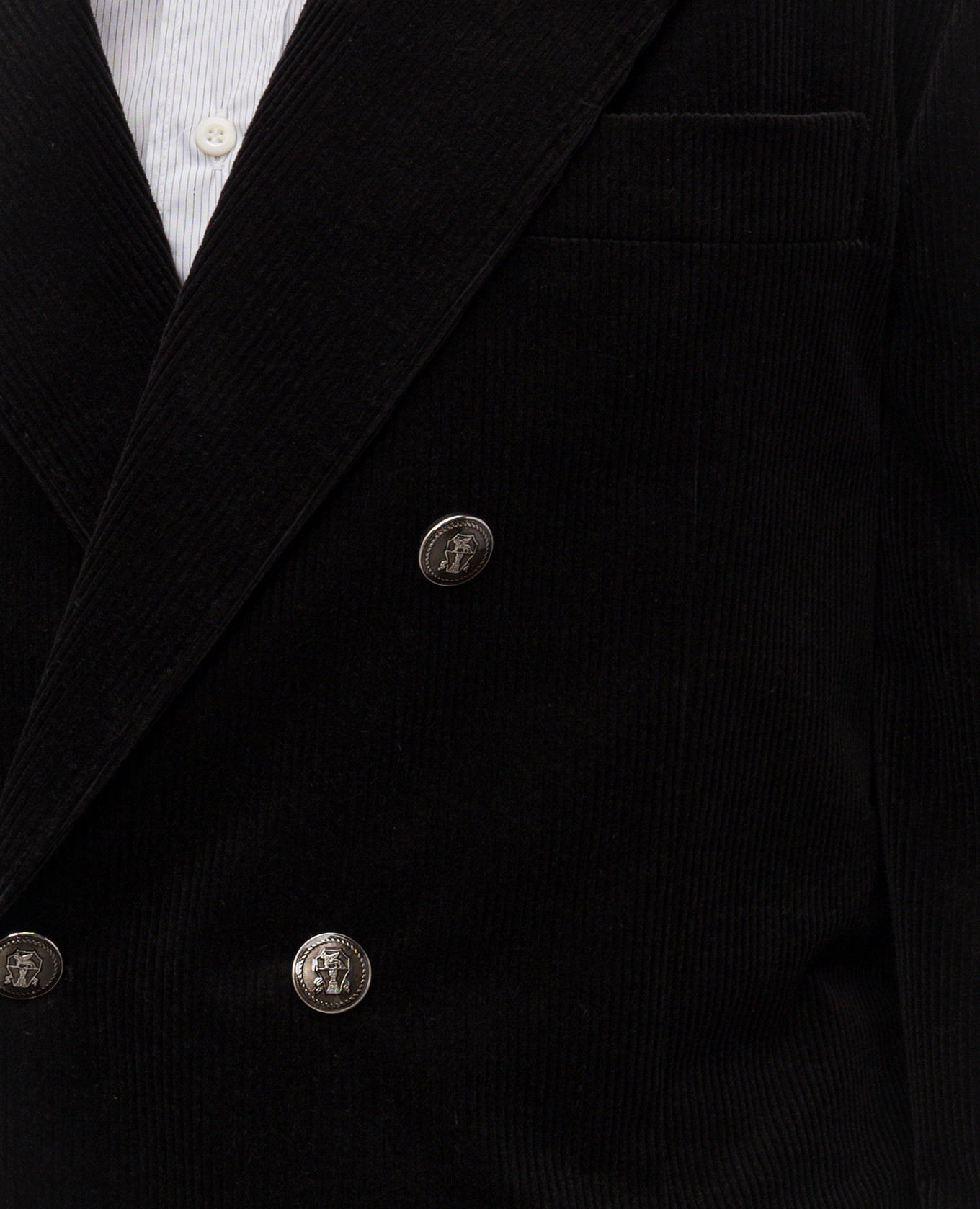 

Black double-breasted corduroy jacket Brunello Cucinelli