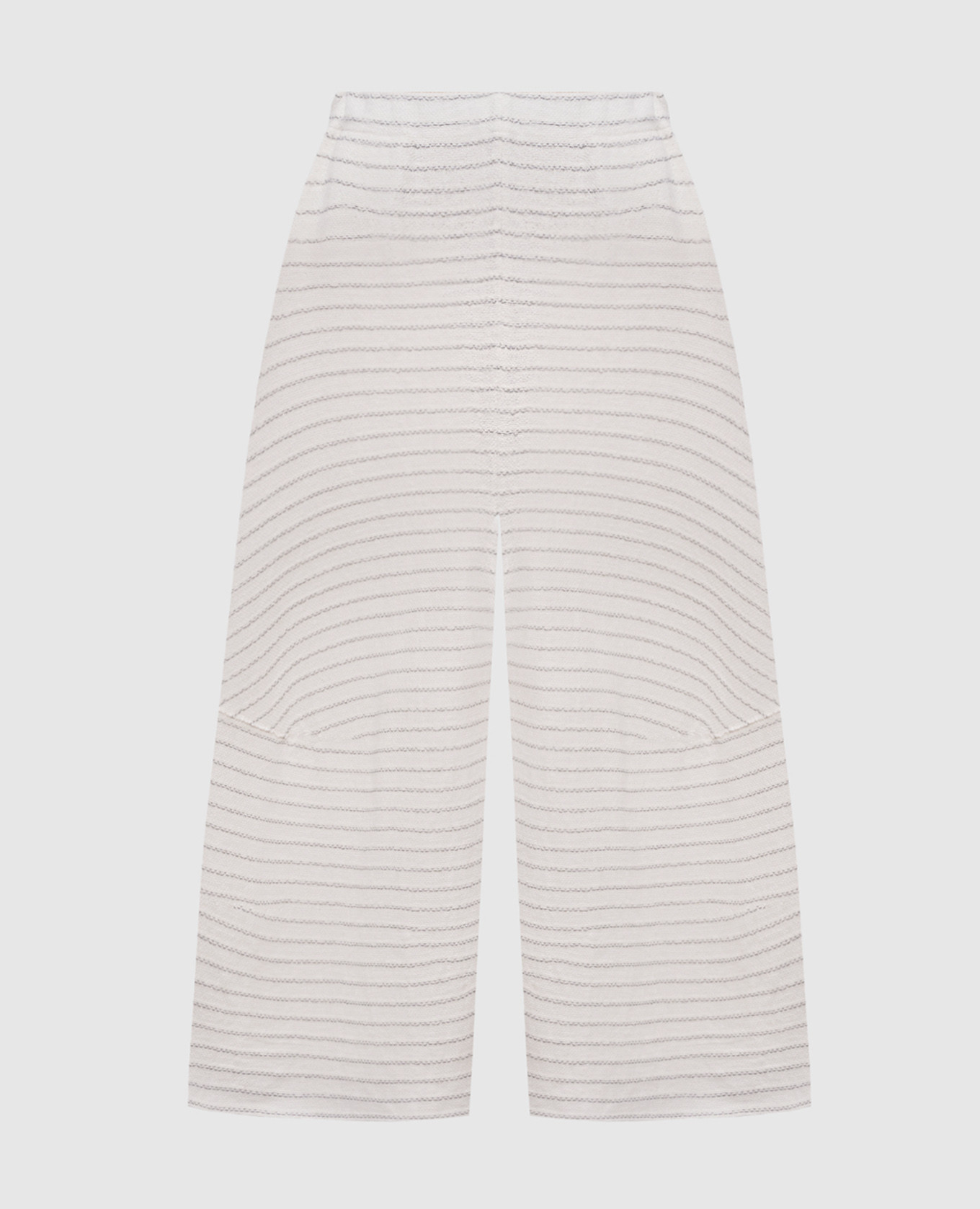 Culottes aus Elfenbeinseide und Leinen