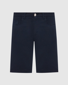 Stefano Ricci Blue shorts with embroidered monogram logo M8T6100080TFANT