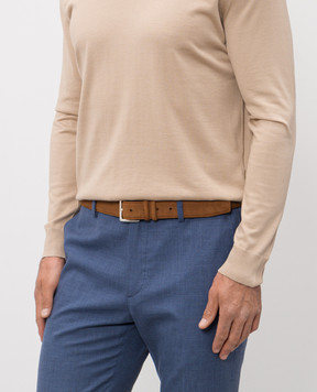 Orciani Brown nubuck belt with logo U08279ANAB