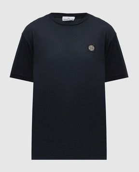 Stone Island Blue t-shirt with logo patch L1S152100027S0013