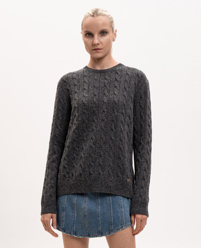 Valentino Grey wool sweater with emblem 9B3KC75DADH