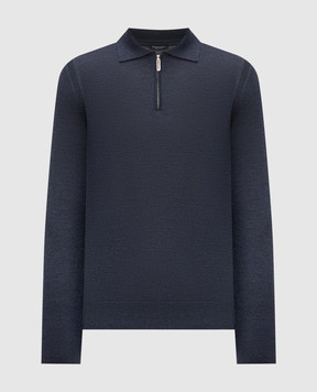 Stefano Ricci Blue cashmere and silk polo shirt K606125P30F26302