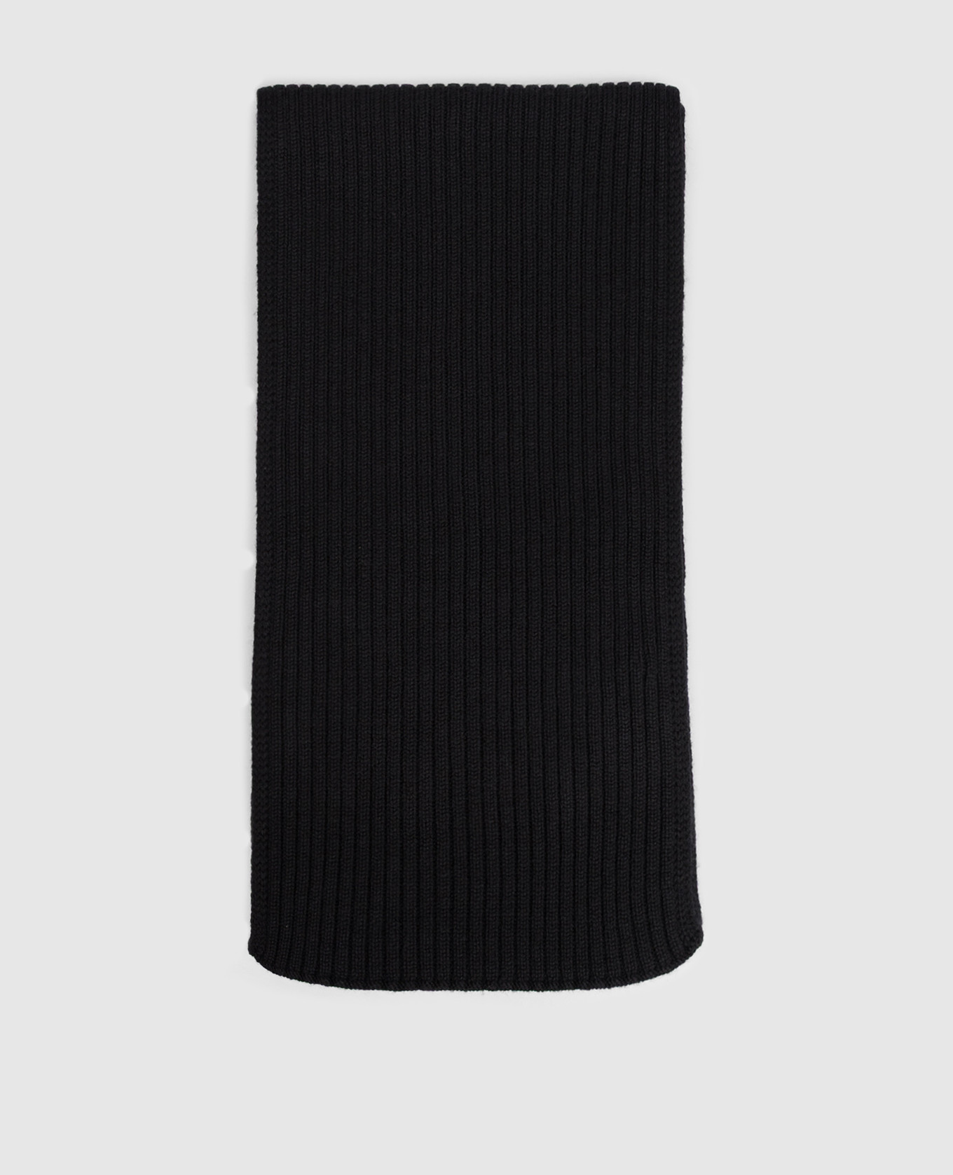 Black merino wool scarf