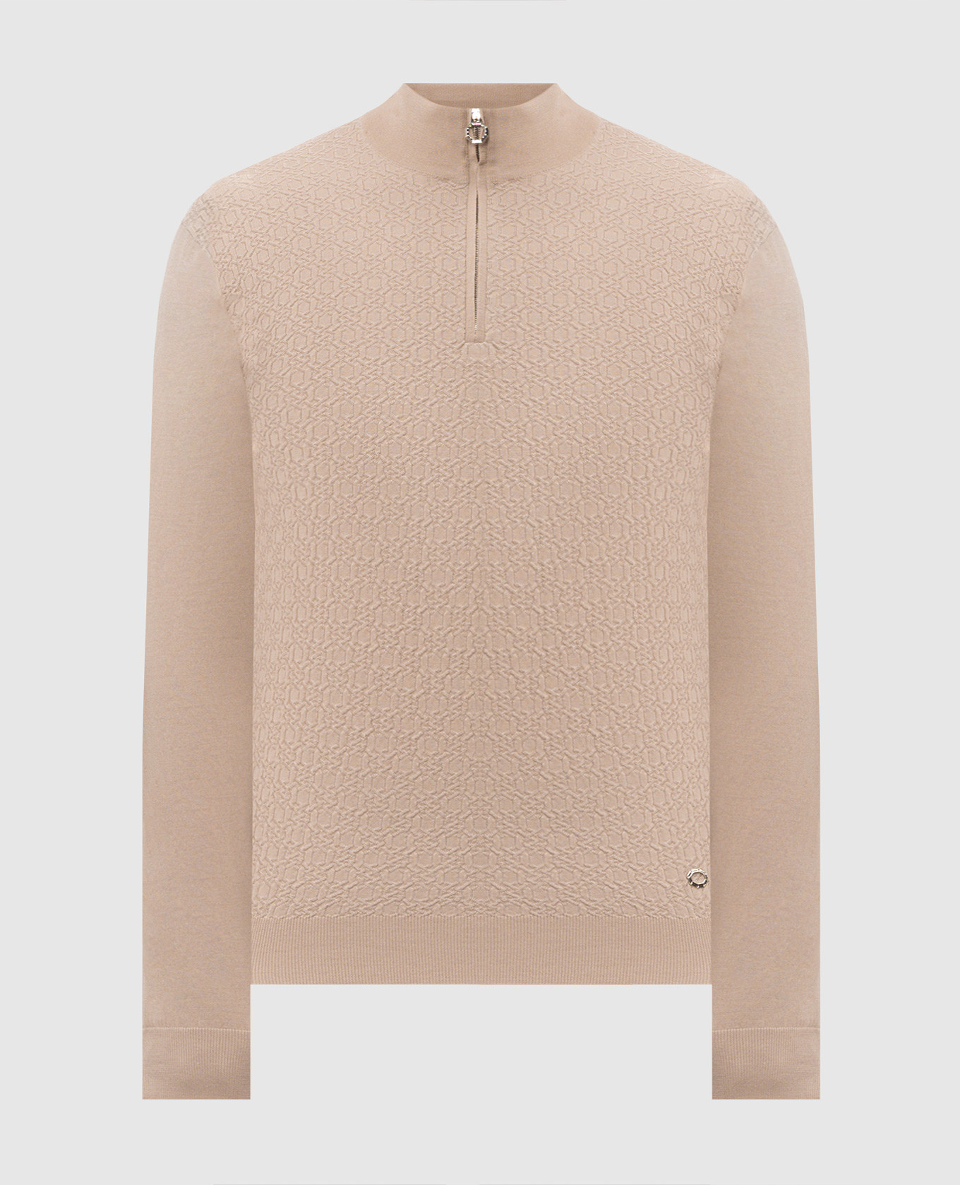 Beige wool and silk jumper