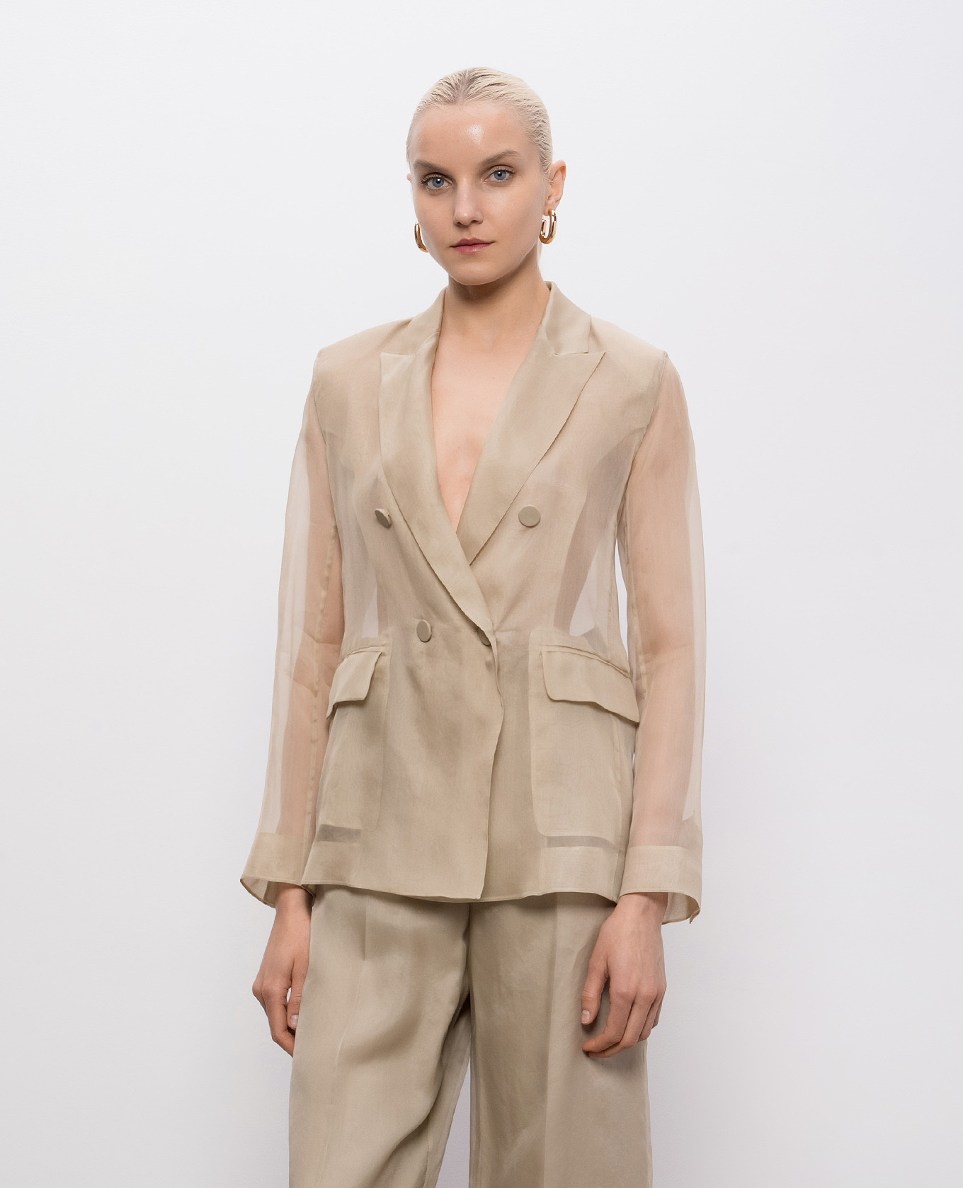 

Beige MXESLOGAN silk jacket Max Mara