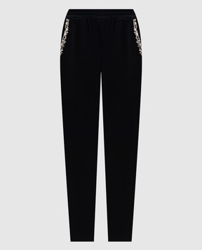 Twinset Black sweatpants with crystals 261LL2BCC