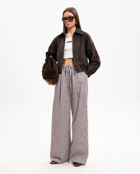 Babe Pay Pls Brown suede cropped jacket 2523SUEDE