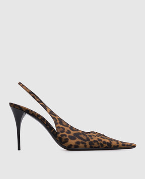 Saint Laurent BABYLONE BRETEUIL leopard print slingbacks 839657AAC9R
