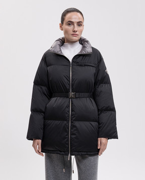 Be Florence Black down jacket with embroidered emblem BE2618