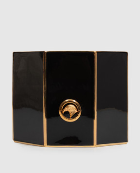 Stefano Ricci Gold & BLACK scented candle in a porcelain candle holder OACAN003LSHINY3