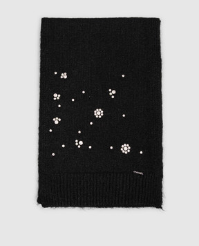 Twinset Black scarf with applique 262TO5611