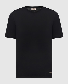 Enrico Mandelli Black T-shirt with logo 3K052A5677