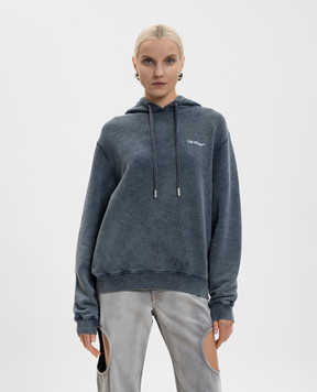 Off-White Blue Landscape hoodie with logo OWBB035F25FLE003