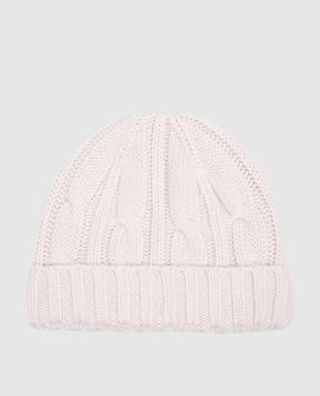 Allude Beige cashmere hat with textured pattern 26511223