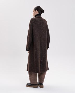 BOBOUTIC Brown coat with wool and cashmere 5168