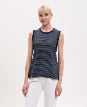 Ami Paris Blue striped T-shirt FTP818JE0212