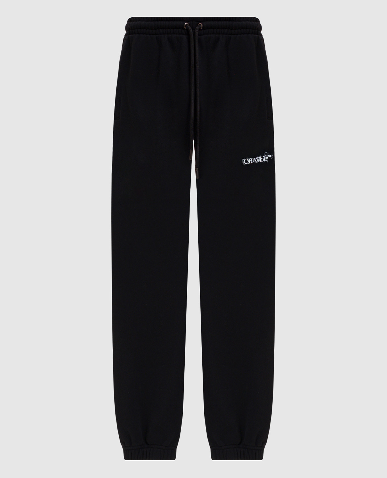 Black joggers with logo print