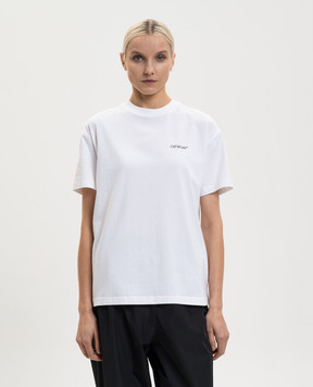 Off-White White T-shirt with floral logo print 2AA089S26JER002