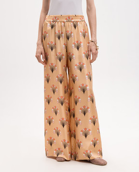 La DoubleJ Yellow printed silk pants TRO0003SIL001FLO05