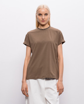 Brunello Cucinelli Brown layered T-shirt MPT18BD200