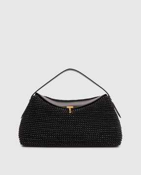 Toteme Black leather woven bag 252WAL961LE0134