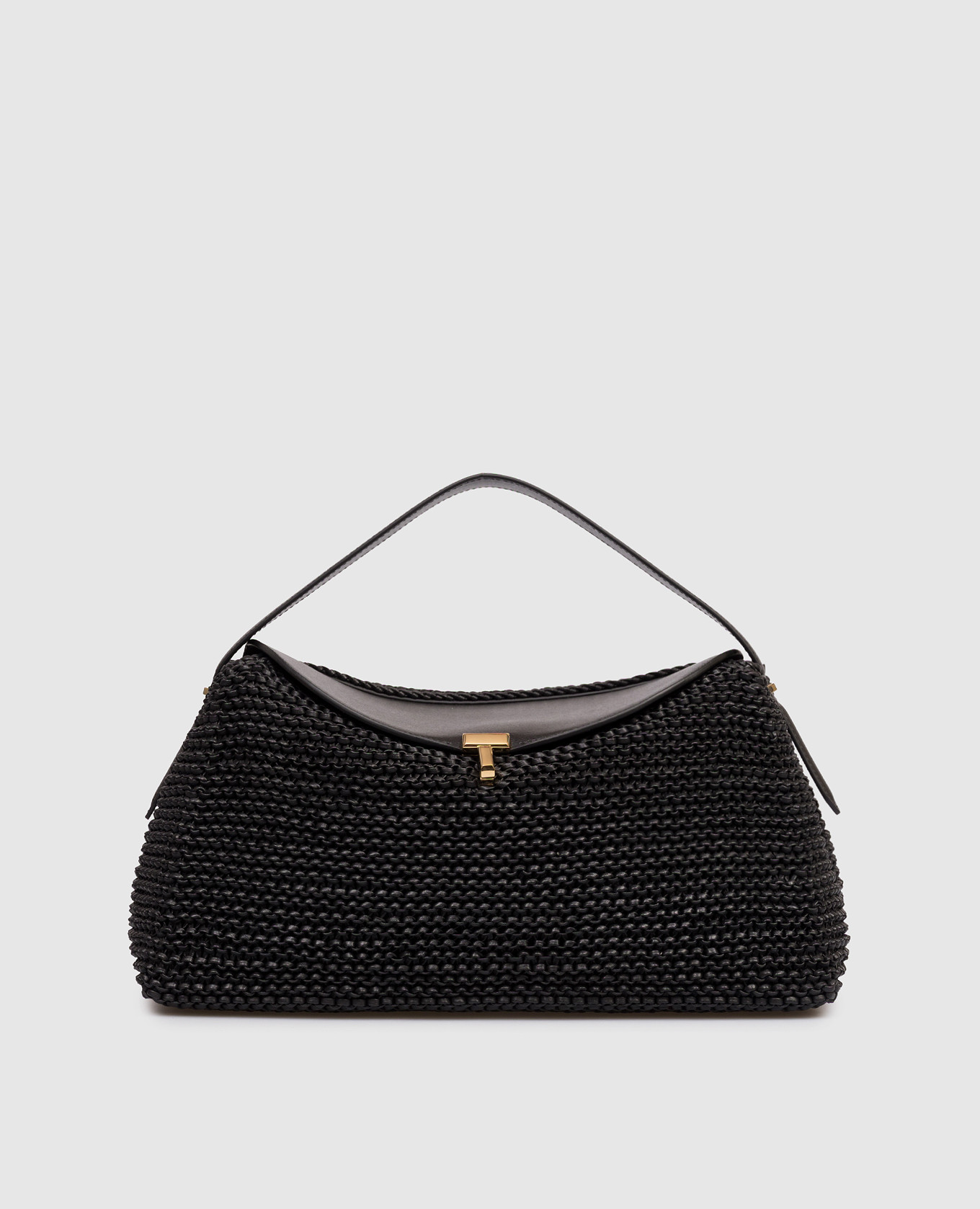 

Black leather woven bag Toteme
