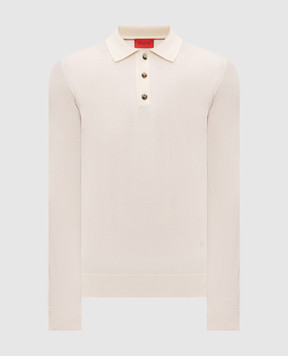 ISAIA Beige wool, silk and cashmere polo shirt MG8087Y0374