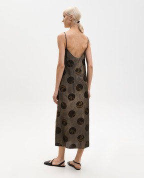 UMA WANG Anaya brown polka dot dress UP5017