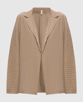 BOBOUTIC Brown silk and linen cardigan 5027