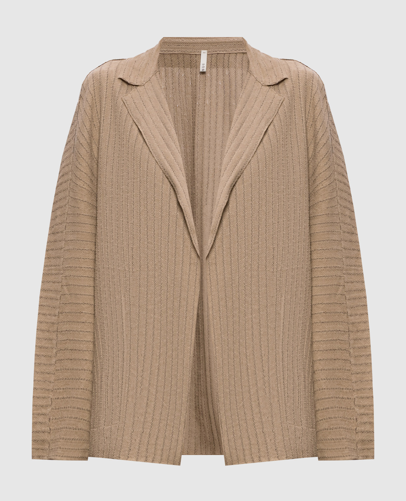 Brown silk and linen cardigan