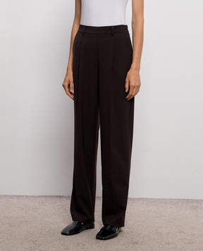 Twinset Brown pants with textured logo 262TF2014