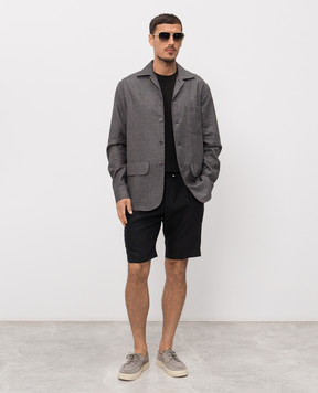 Stefano Ricci Black linen T-shirt K919071G10T26205