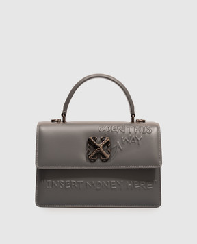 Off-White Jitney 1.4 Grey Leather Bag OWWNP03F26LT01