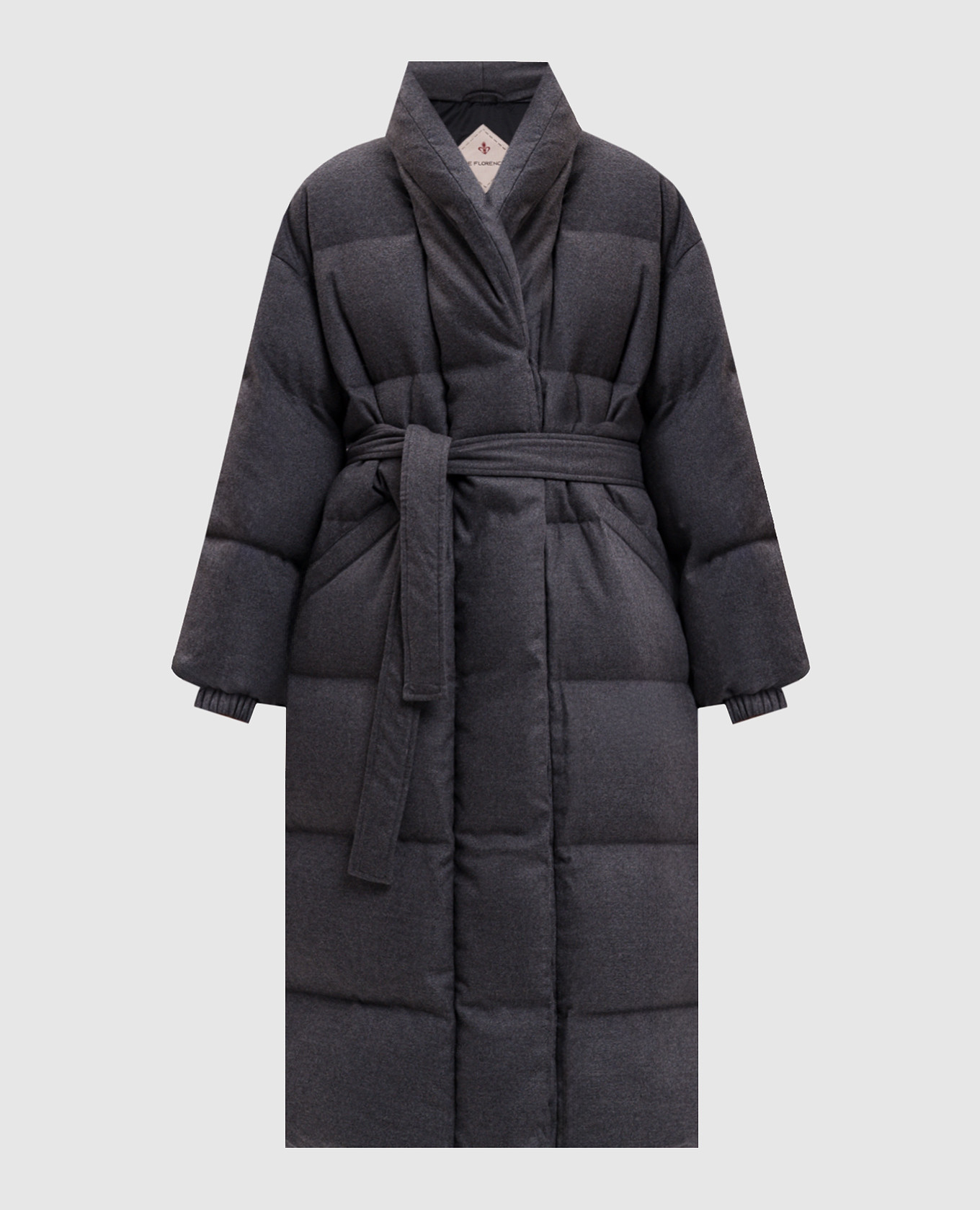 Gray elongated down jacket