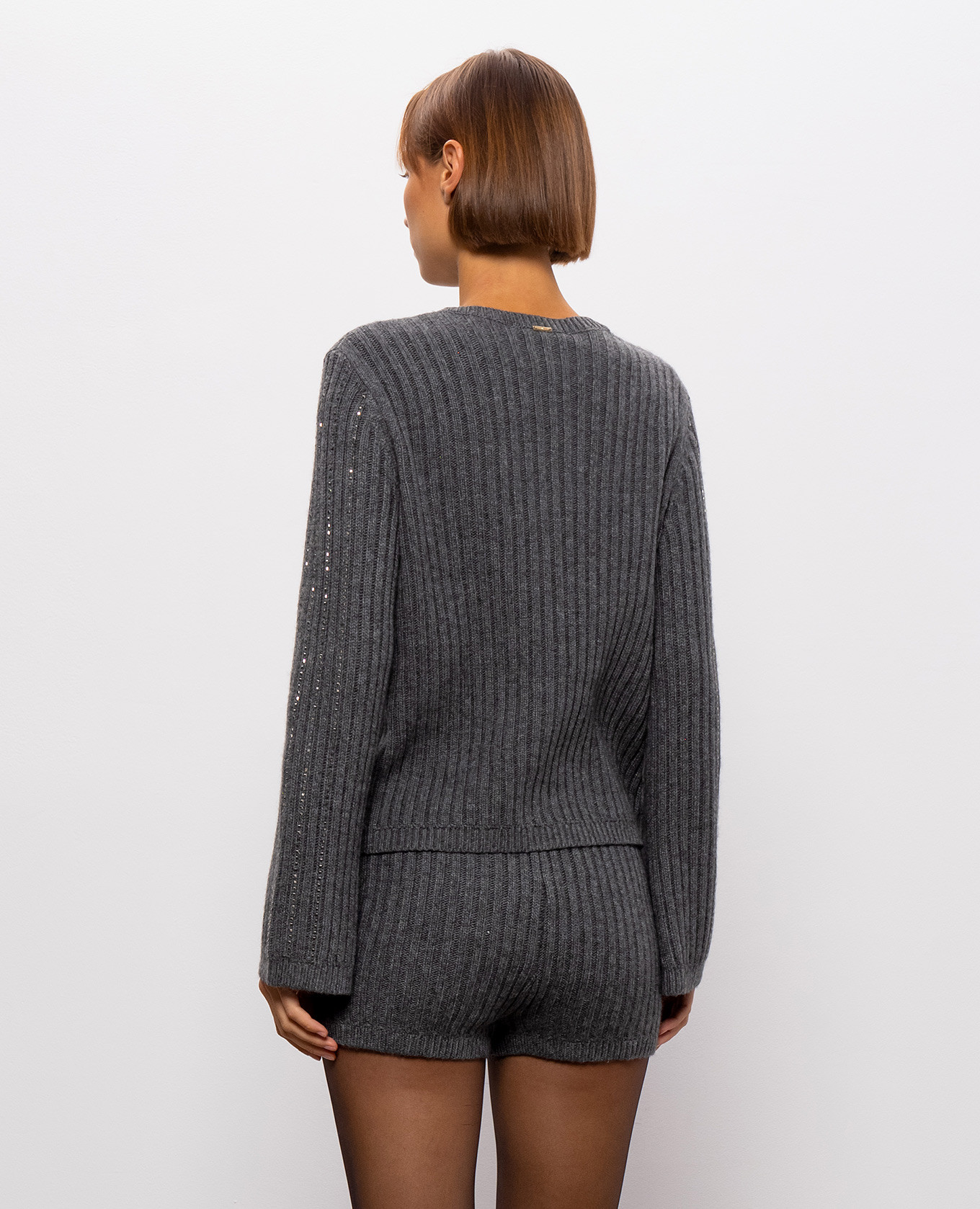Gray sweater with crystals Twinset 4
