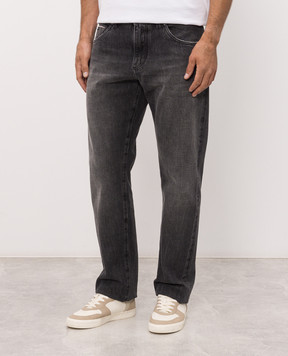 Dolce&Gabbana Black jeans with a worn effect GP02XDG8PJ5