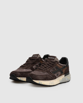 Premiata Mick brown combination sneakers with vintage effect MICK