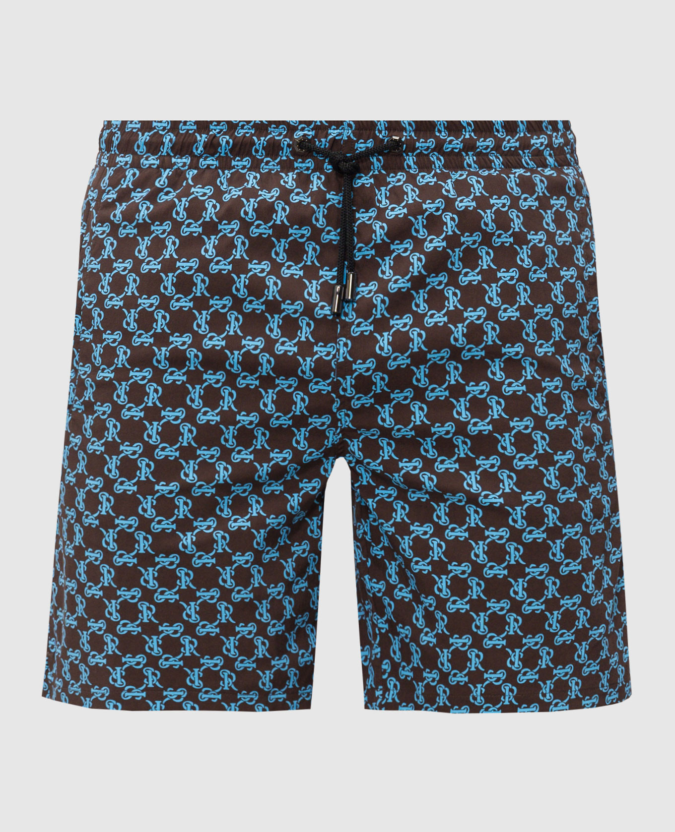Black monogram print swim shorts