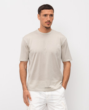 C.P. Company Khaki T-shirt with logo print MTS243A110666W