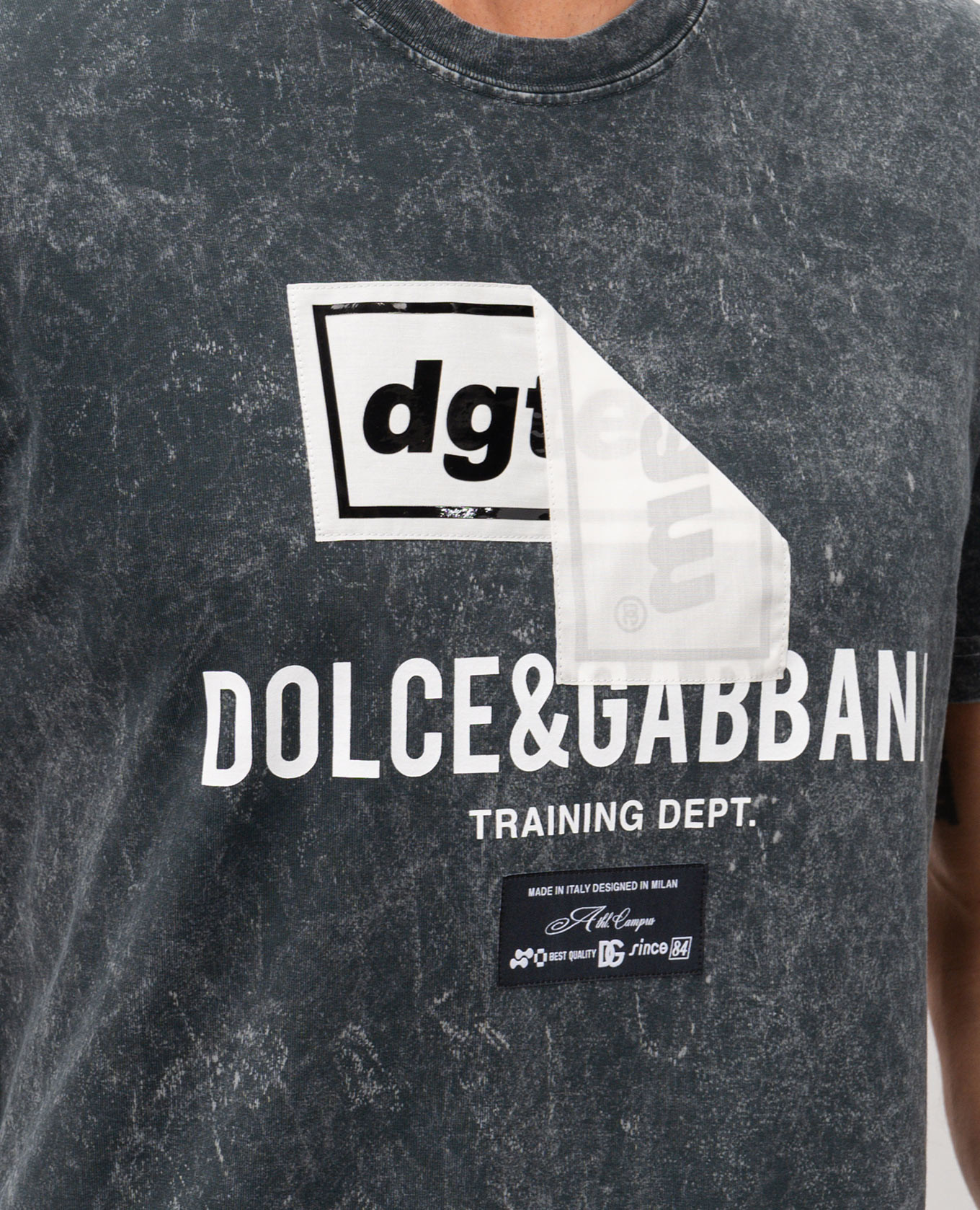 Grey T-shirt with logo print Dolce&Gabbana 4