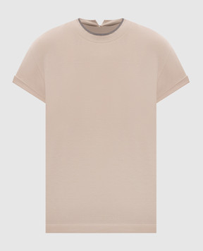 Brunello Cucinelli Beige T-shirt with monil chain M0T18BD200
