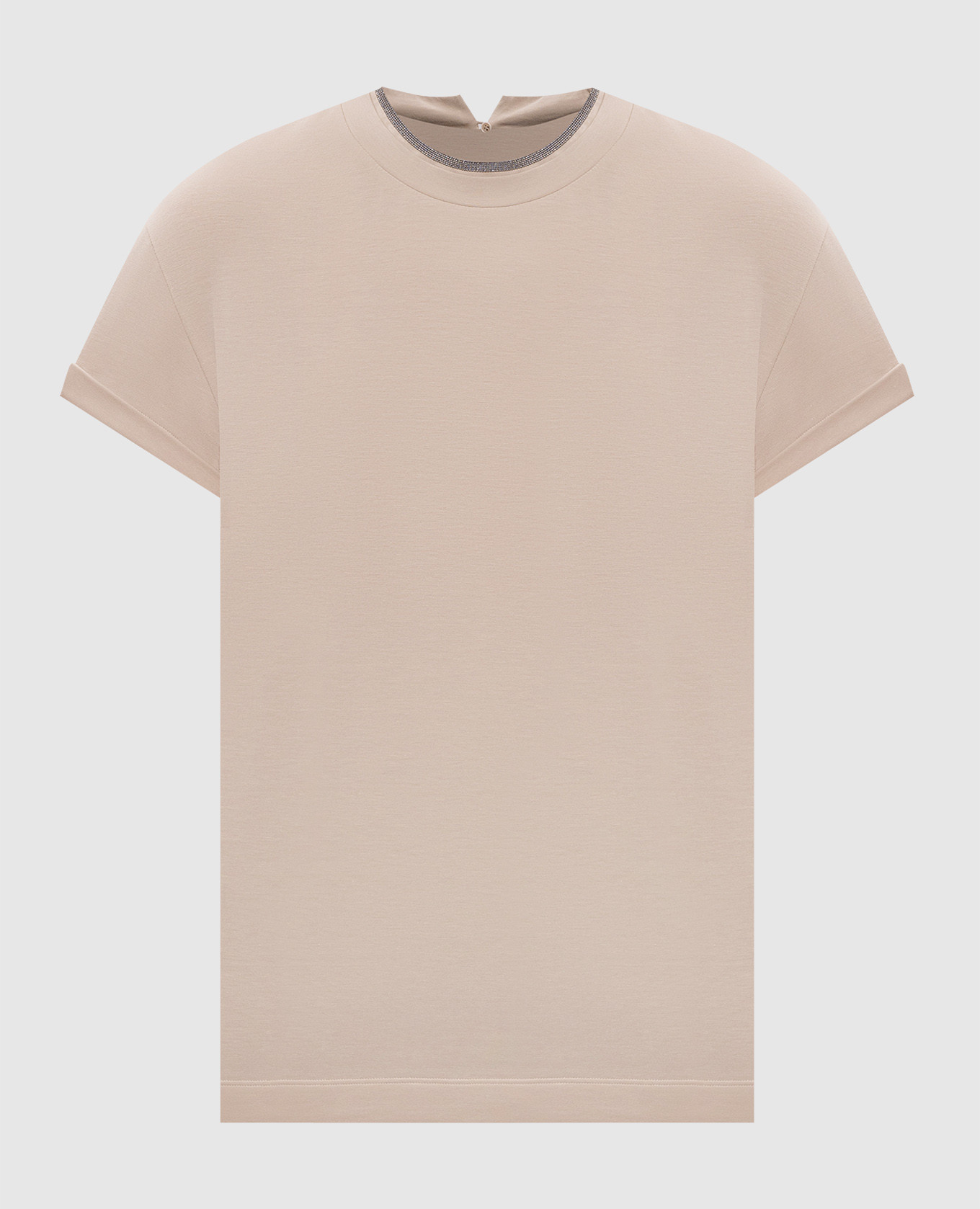 Beige T-shirt with monil chain