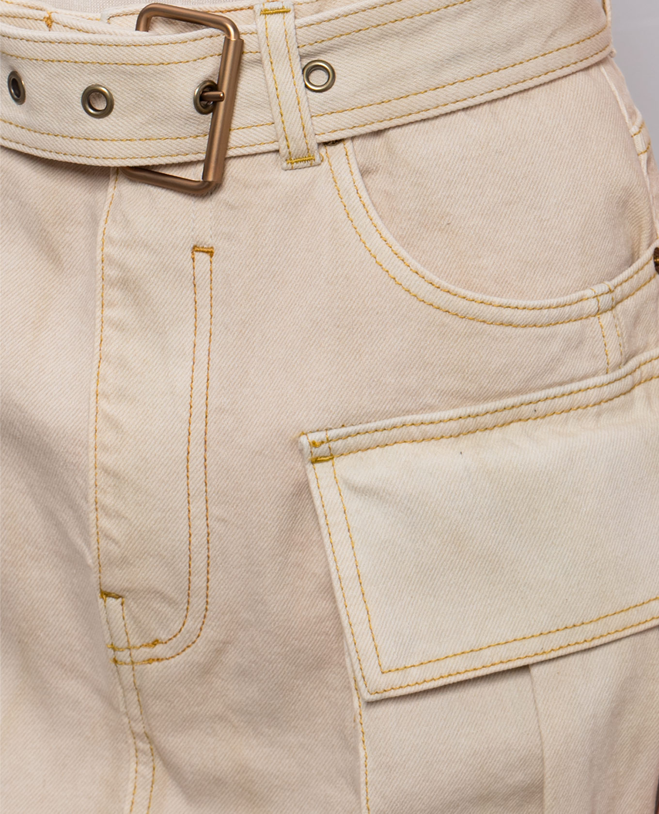 Beige denim cargo skirt Balmain 5