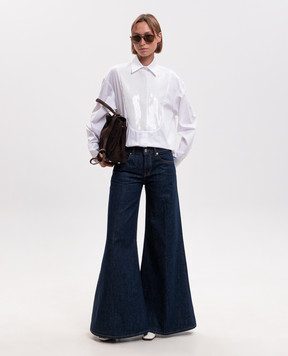 Dondup White shirt with sequins DC501CF0200DXXXW