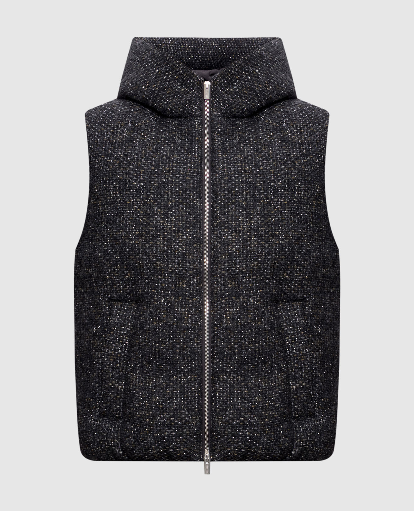 Gray down vest with wool Peserico