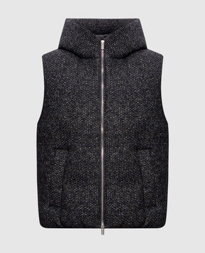 Peserico Gray down vest with wool A03474A8912