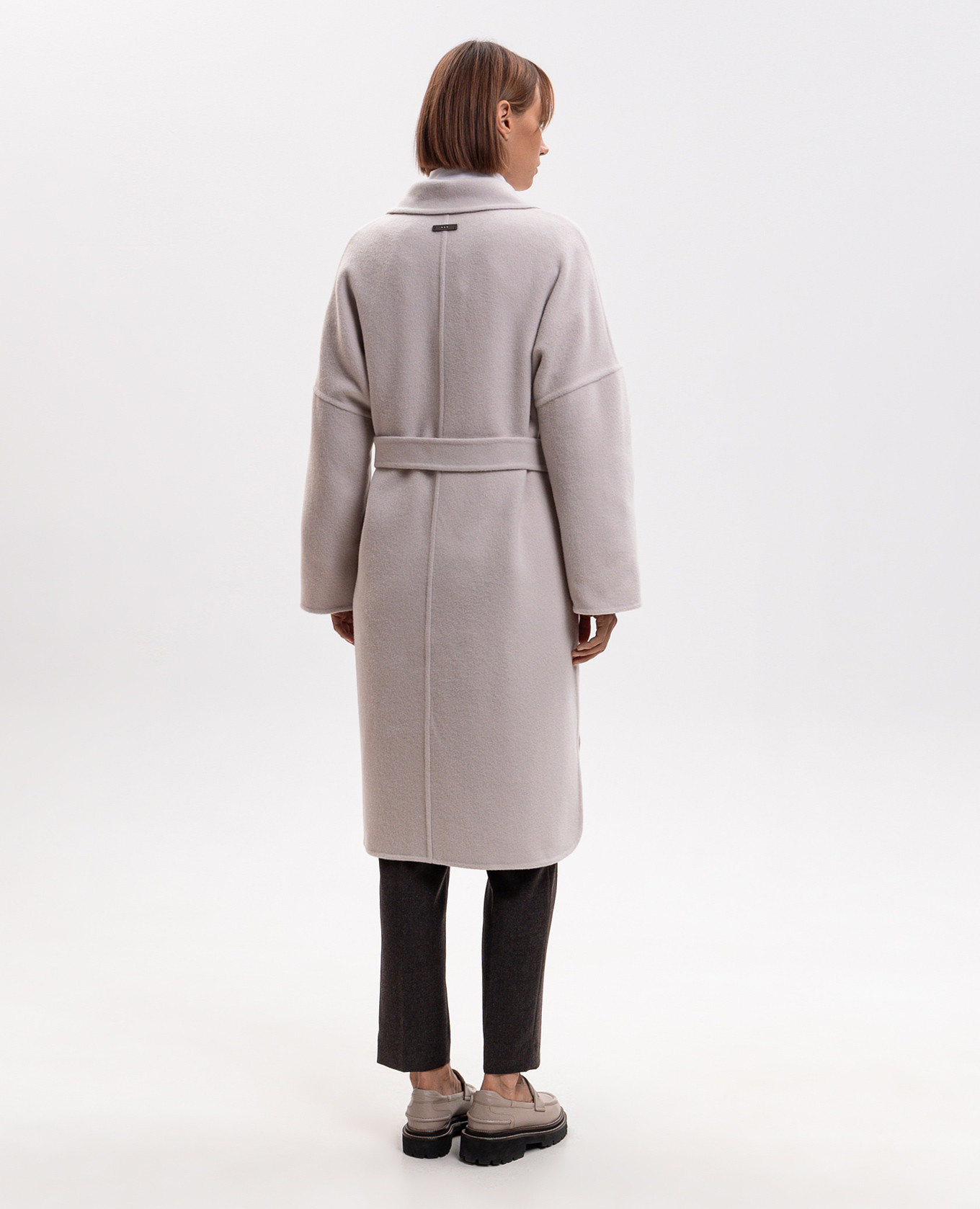 Beige wool and cashmere puffer coat Peserico 4