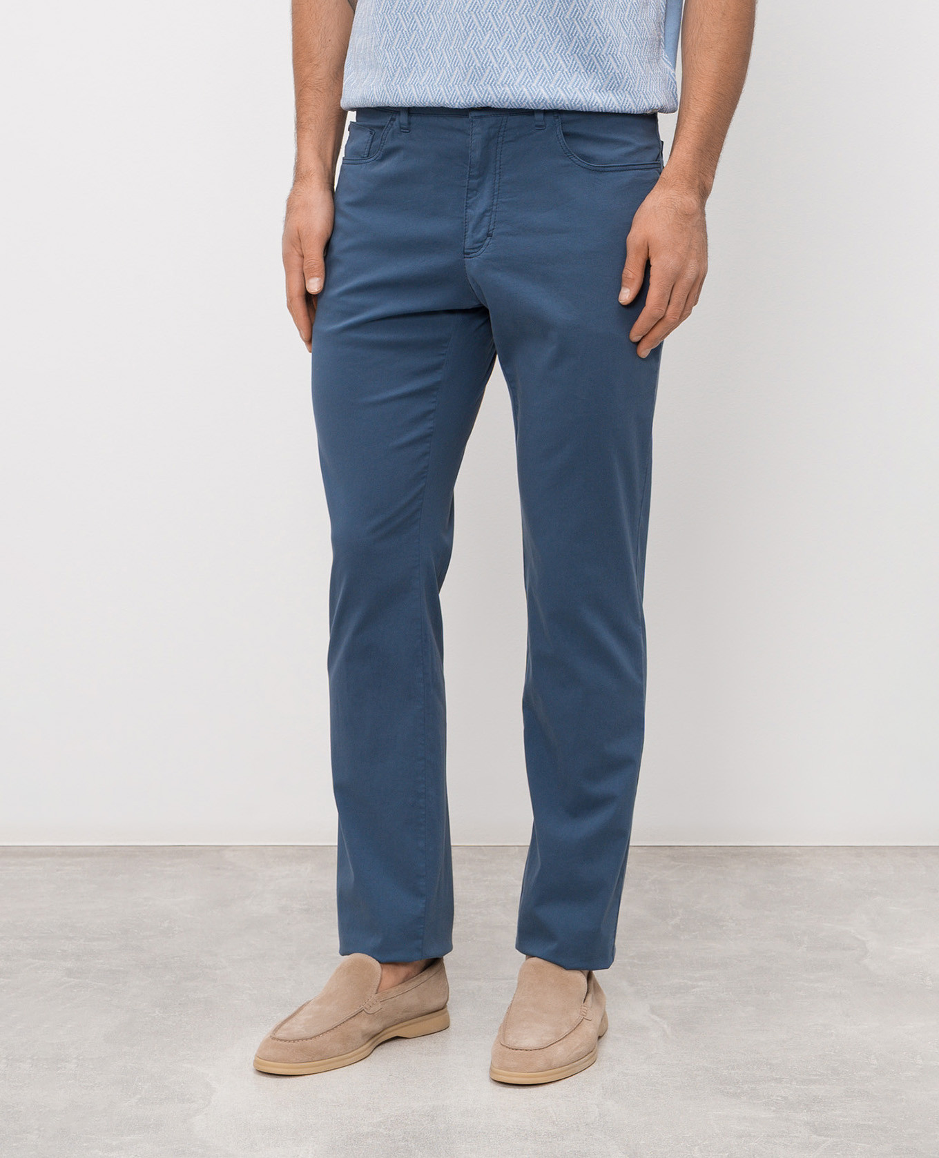 Blue pants with logo patch Stefano Ricci 3